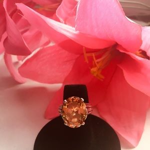 Silpada sterling silver ring, orange stone, size 6